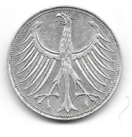 Allemagne. Assez Rare 5 Mark Argent 1964 D (456.000 Ex) (912) - 5 Mark