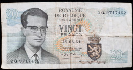 Billets - ROYAUME De  BELGIQUE - Billet  De 20 FRANCS - 1964 -  2 Q 9717452  (ROI BAUDOUIN - ATOMIUM BRUXELLES) - 20 Franchi