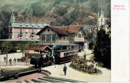 Station Vitznau  Rigi Bahn 1907 Trein Railway  - Vitznau