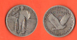 USA America Quarter Dollar 1930 Standing Liberty Silver Coin - 1916-1930: Standing Liberty (Liberté Debout)