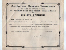 VP22.185 - 19?? - Bon Vierge De La Société Des Membres.. Du Corps Des Sapeurs - Pompiers De COUILLY - PONT - AUX - DAMES - Brandweer