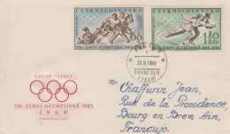Enveloppe  FDC  1er  Jour   TCHECOSLOVAQUIE   Jeux  Olympiques    SQUAW   VALLEY   1960 - Hiver 1960: Squaw Valley