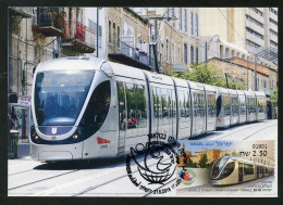 ISRAEL (2018) - ATM Carte Maximum Card - Trains In Israel - Jerusalem Light Rail In Jaffa Road, Tramway - Cartoline Maximum