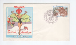 Lettre Monaco Festival Du Cirque 1974 TB - Storia Postale