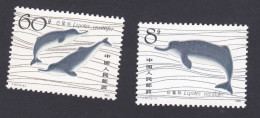 Chine 1980, Dauphin - Chinese River Dolphin, La Serie Complète , 2 Timbres Neufs ,  Scan Recto Verso . - Nuevos