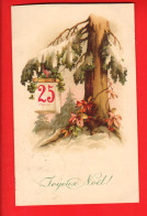 ABC-11 Joyeux Noël 25 Décembre Et Sapin Sous La Neige. Circulé 1923 - Sonstige & Ohne Zuordnung