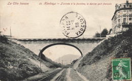 Hendaye * L'arrivée à La Frontière , Le Dernier Pont Français * Rails Ligne Chemin De Fer  * 1908 - Hendaye