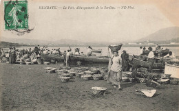 Hendaye * Le Port , Débarquement De La Sardine * Pêche Pêcheurs Poisson Sardiniers Bateaux Barques - Hendaye