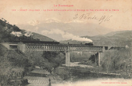 Céret * Passage Train Locomotive Machine * Le Pont Métallique Pour Le Chemin De Fer D'amélie Et La Route - Ceret