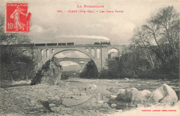 Céret * Passage Train Locomotive Machine * Les Deux Ponts * Chemin De Fer  - Ceret