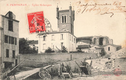 Perpignan *  1909 * Place Et église St Jacques * Attelages - Perpignan