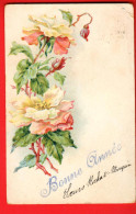 ABC-29 Bonne Année Roses Anciennes  Pionier. Circulé Le Pont 1909 - New Year