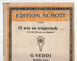 EDITION SCHOTT'S SOHNE,MAINZ,G. VERDI,LA DONNA E MOBILE,MUSIC SCORE,3 PAGES,25 X 32cm - Opéra