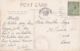 14-18 CP Cliffs And Pier FOLKESTONE 23 III 1918   Correspondance Belge -   "CERCLE MILITAIRE ALBERT" - Zona Non Occupata