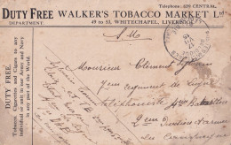 14-18 CP DUTY FREE WALKER'S TOBACCO MARKET Tabac  - Whitechapel Liverpool  PMB 17 V 1915 ! - Zona No Ocupada