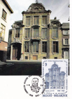 CARTE MAXIMUM COB 2229 Académie Royale De Langue Et Littérature GENT Obl 4 X 1986 - 1981-1990