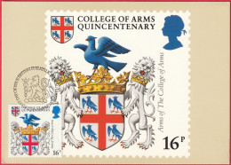 Carte Maximum (FDC) - Royaume-Uni (Écosse-Édimbourg) (17-1-1984) - Armoiries Collège D'Armes (Recto-Verso) - Maximum Cards