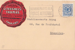 CHARLEROI 62 Rue De Damprémy   - TP 858 Sur  CP Pub Maison Teugels - Thomas Meuble Papeterie De Bureau  - 1951-1975 Heraldieke Leeuw