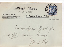 CP VISE Pharmacien Albert Fivez 4 Grand Place Obl 2 III 1943 - Visé