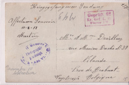 CP Photo Kriegsgefangenensendung   MÜNSTER Abt. VI + Censure Vers Vilvorde 11 VIII 1918  - Krijgsgevangenen