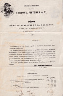 Pub Illustrée GUTTENBERG Encre Parsons Fletcher  SCHILDNECHT 45 Rue De Malines  1850  + Fiscal TIMBRE D'AVIS Brabant ! - Documenti