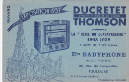 Buvard Radio Récepteur DUCRETET THOMSON Série Du Quarantenaire 1898-1938 Toulouse 20, Rue Du Languedoc Tour Eiffel  - R