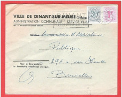 Superbe L Illustrée Administration Commubale DINANT  2 VIII 1958 Vers Bruxelles - 1951-1975 Heraldieke Leeuw