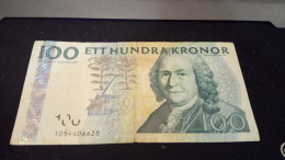 Sweden 100 Kronor 2001-2002 F-VF P-65a "free Shipping Via Registered Air Mail" - Suède