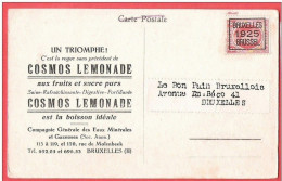 Préo  Albert Bruxelles 1925 Sur CP Publicitaire COSMOS LEMONADE Rue De Molenbeek à LAEKEN  Bruxelles II - Sobreimpresos 1922-26 (Alberto I)