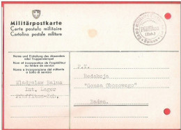 Militär Postkarte Interné Polonais SUISSE PFÄFFIKON Vers BADEN  Internement  Camp 1943 - Camps De Prisonniers