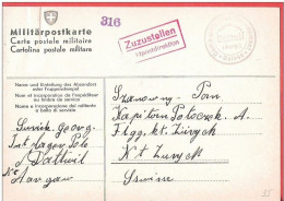 Militär Postkarte Interné Polonais SUISSE DÄTTWIL  Internement  Camp 1942  -rare - Prisoner Camps