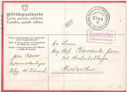 Militär Postkarte Interné Polonais SUISSE ELGG  Internement  Camp 25 III 1942 - Gefängnislager