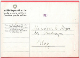 Militär Postkarte Interné Polonais SUISSE ? Vers ELGG   Internement  Camp 1943 - Camps De Prisonniers