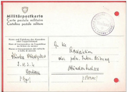 Militär Postkarte Interné Polonais SUISSE  HERISAU Vers MUNCHENBUCHSEE Internierten   Internement  Camp 1942 - Campo Di Prigionieri