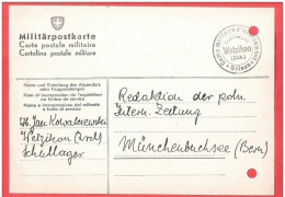 Militär Postkarte Interné Polonais SUISSE  Redaktion Polnishe  Intern. Zeitung MUNCHENBUCHSEE WETZIKON Internement  Camp - Campo De Prisioneros