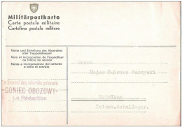 Militär Postkarte Interné Polonais GONIC OBOZOWY Journal Interné MUNCHENBUCHSEE 1941 Vers WETZIKON - Campo De Prisioneros