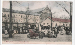 Magnifique CP BRUXELLES Le Vieux Marché  Carte Colorisée - Marchés