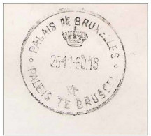 Enveloppe Franchise PALAIS DE BRUXELLES Obl 25 XI 1960 + Invitation  Réception Du Mariage Reine FABIOLA Et Roi BAUDOUIN - Zonder Portkosten