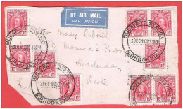 Devant De L  - SOUTH RHODESIA  BULAVIAYD STATION 13 XII 1932 To England By Air Mail - Southern Rhodesia (...-1964)