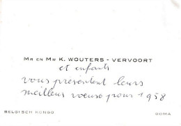 Carte De Visite Ancienne CONGO BELGE  Goma  Mr & Mme WOUTERS - VERVOORT - Cartes De Visite