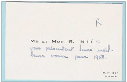 Carte De Visite Ancienne : Mr Et Mme NILS - Boîte Postale 204 à GOMA - Congo Belge - Cartes De Visite