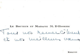 Carte De Visite Ancienne : Docteur  Et Mme M. D'HOOGHE - à KISENYI  Au Ruanda  - Congo Belge - Cartes De Visite