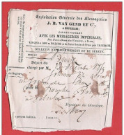 Bulletin  (5 C) J.B. VAN GEND Messagerie Correspondant Avec Messageries Impériales (Hollande, France, Allemagne) CHARGE - 1794-1814 (Franse Tijd)