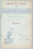 Bal Du ROYAL LAEKEN TENNIS CLUB (1961)  Programme Nuéroté (N°30 !!) Ping-pong, Pétanque, Baskett  24 Pg PUBS : Brasserie - Bekleidung, Souvenirs Und Sonstige