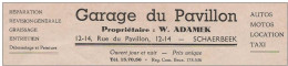 Ancienne Facture Oude Factuur SCHAERBEEK Garage Du Pavillon Adamek Rue Du Pavillon, 12-14 Auto Moto Taxi - Auto's