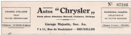 Ancienne Facture Oude Factuur SAINT GILLES Rue De Neufchâtel   CHRYSLER Automobile Auto - Automobile