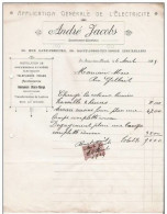 Ancienne Facture Oude Factuur   SAINT JOSSE TEN NOODE Rue Saxe Cobourg,  26  ANDRE JACOBS électricité  1929 - Elettricità & Gas