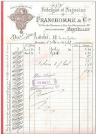 Ancienne Facture Confection FRANCHOMME 31 Rue Des Chanteurs 22 Rue Des Mécaniciens à SCHAERBEEK 31 XII 1897 - 1800 – 1899