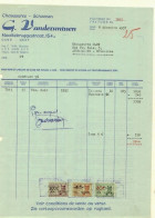 Ancienne Facture GENT GAND Chaussure Schoen VANDERSMISSEN Maaltebruggestraat 154 1957 + Fiscaux - Vestiario & Tessile