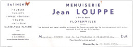 Ancienne Facture FLORENVILLE Rue Du Horlai, 1 Menuiserie Jean LOUPPE  1959 - Old Professions